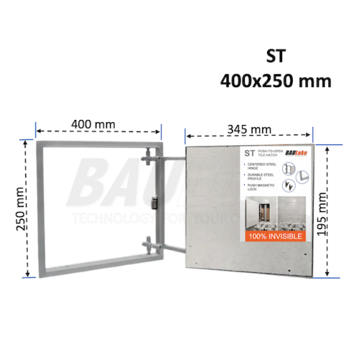 Inspection Door Magnetic Push Under Ceramic Tiles Steel Access Panel  BAULuke ST40x25