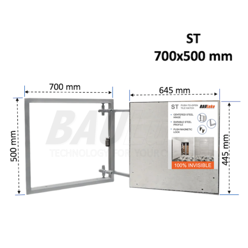 Inspection Door Magnetic Push Under Ceramic Tiles Steel Access Panel  BAULuke ST70x50