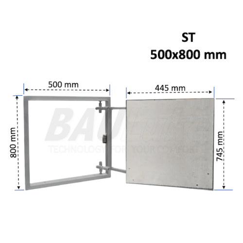 Inspection Door Magnetic Push Under Ceramic Tiles Steel Access Panel  BAULuke ST50x80