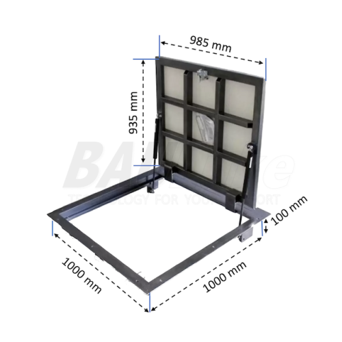 Floor hatch for tiles BAULuke G100x100