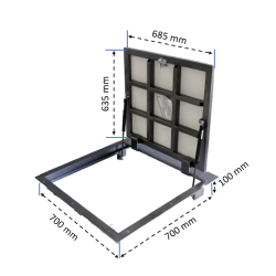 Floor hatch for tiles BAULuke G70x70 Floor hatch for tiles BAULuke G70x70