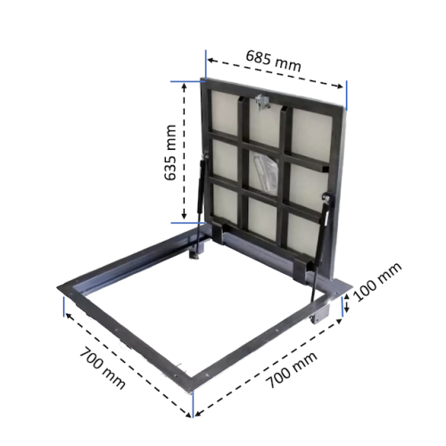 Люк напольный под плитку BAULuke G70x70