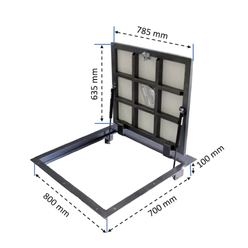 Floor hatch for tiles BAULuke G70x80P