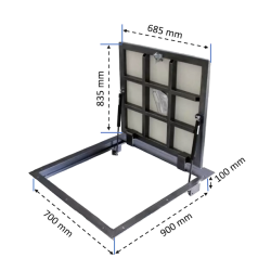 Floor hatch for tiles BAULuke G90x70P Floor hatch for tiles BAULuke G90x70P