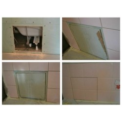 Noņēmama sienas lūkas zem flīzēs BAULuke F15x15 Noņēmama sienas lūkas zem flīzēs BAULuke F15x15