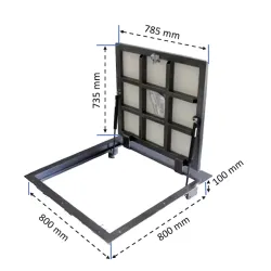 Grīdas revīzijas lūka zem flīzes BAULuke G80x80